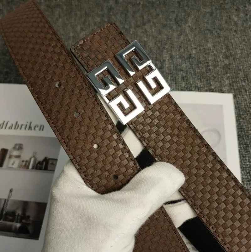 Unbranded Belts Geometric Buckle Embossed Belt — F-2 Silver Label