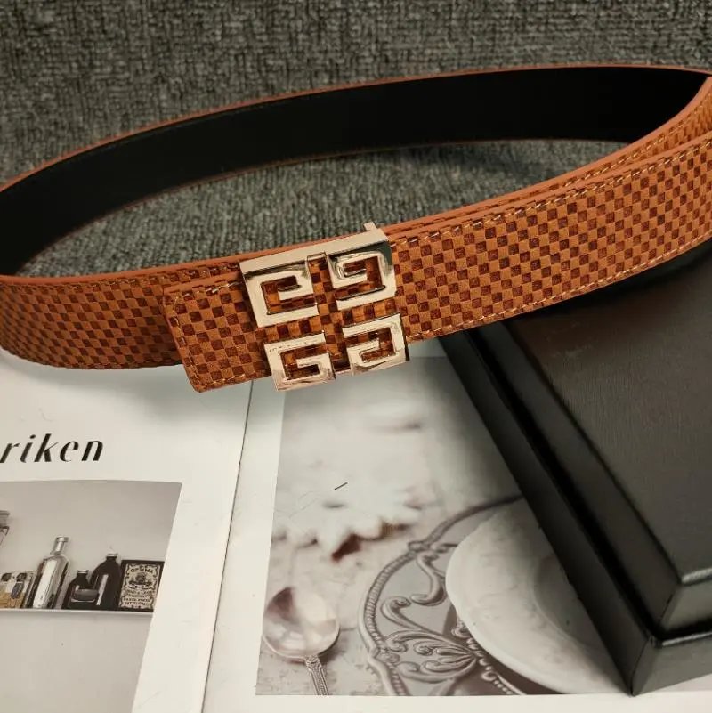 Unbranded Belts Geometric Buckle Embossed Belt — E-1 Gold Label