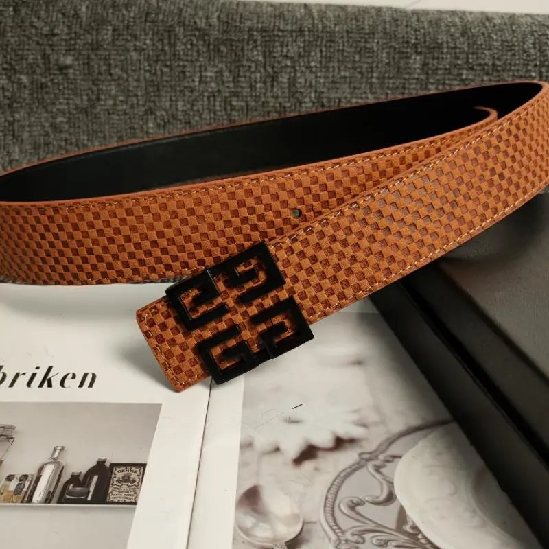 Unbranded Belts Geometric Buckle Embossed Belt — E-3 Black Label