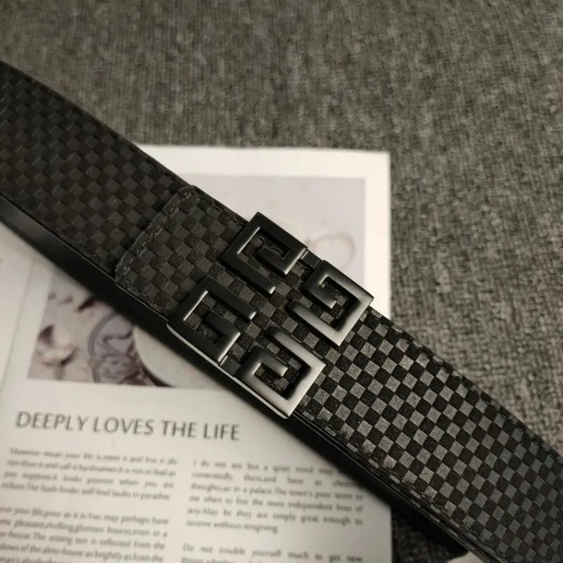 Unbranded Belts Geometric Buckle Embossed Belt — G-1 Black Label
