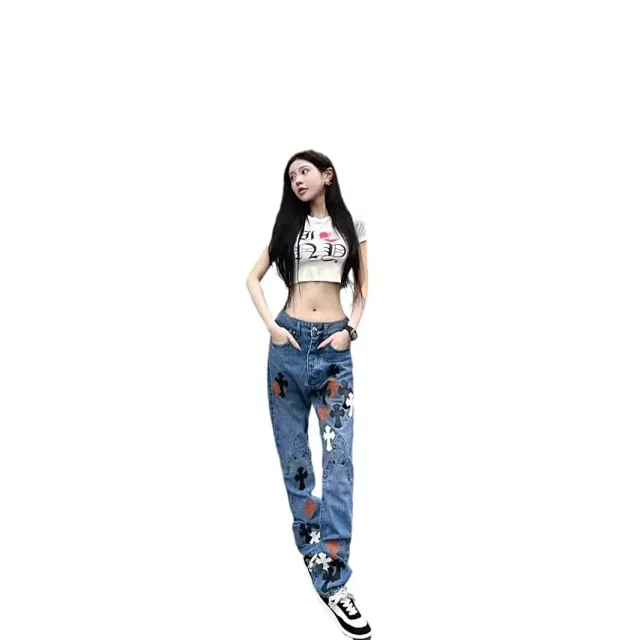 Unbranded Jeans Cross Patch Straight-Leg product detail image 5