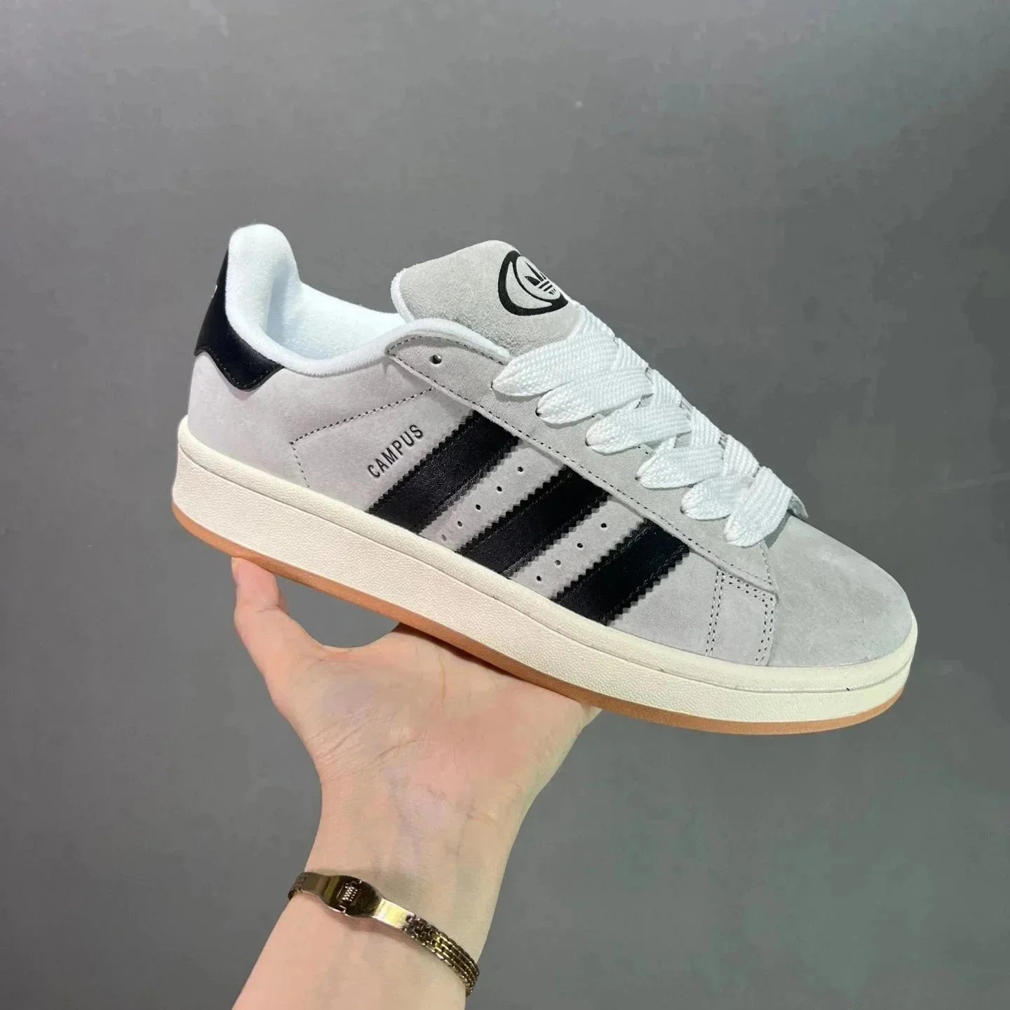 Adidas Sneakers Campus — Gray, white, and black