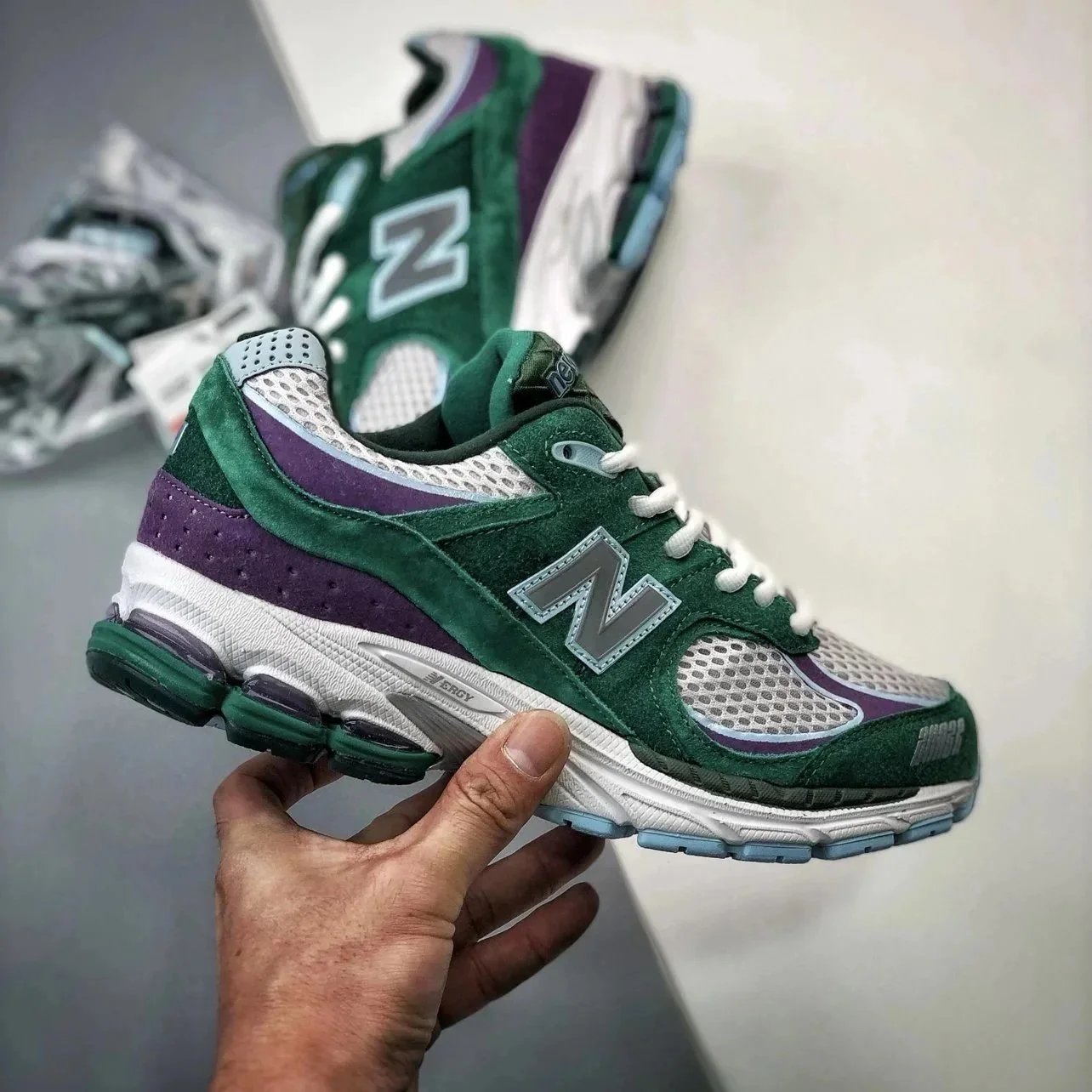New Balance 2002R Navy Teal Suede Sneakers Running Shoes - 8