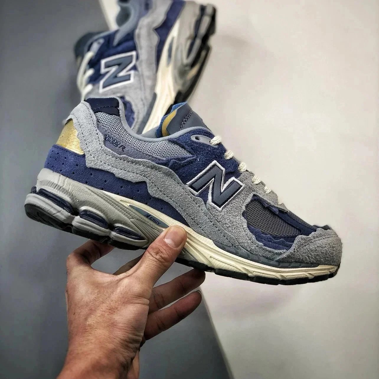 New Balance 2002R Navy Teal Suede Sneakers Running Shoes - 7