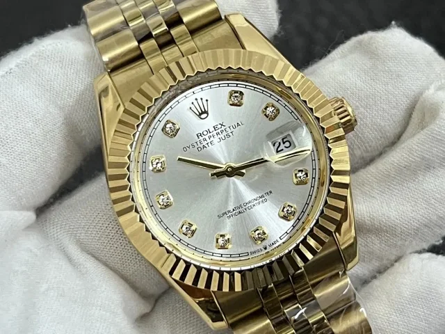 Rolex Watches Oyster Perpetual Datejust two-tone fluted-bezel watch product detail image 7