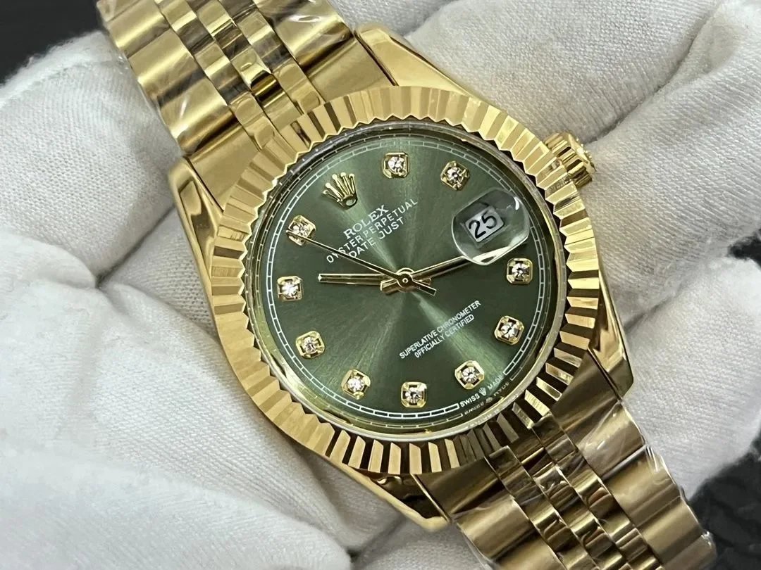 Rolex Oyster Perpetual Datejust Gold Diamond Dial Mechanical Watch Watches - 5