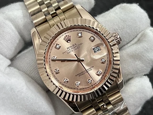 Rolex Watches Oyster Perpetual Datejust two-tone fluted-bezel watch product detail image 2