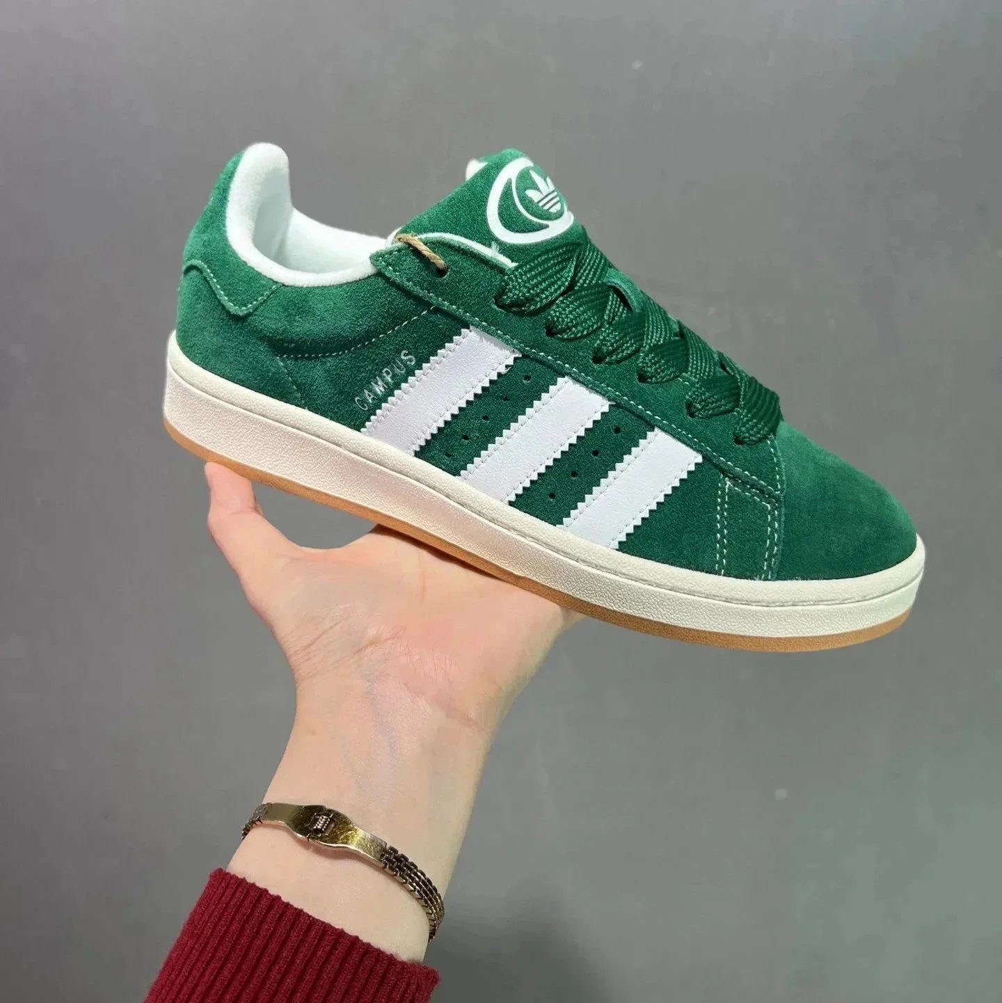 Adidas Sneakers Campus — White and green