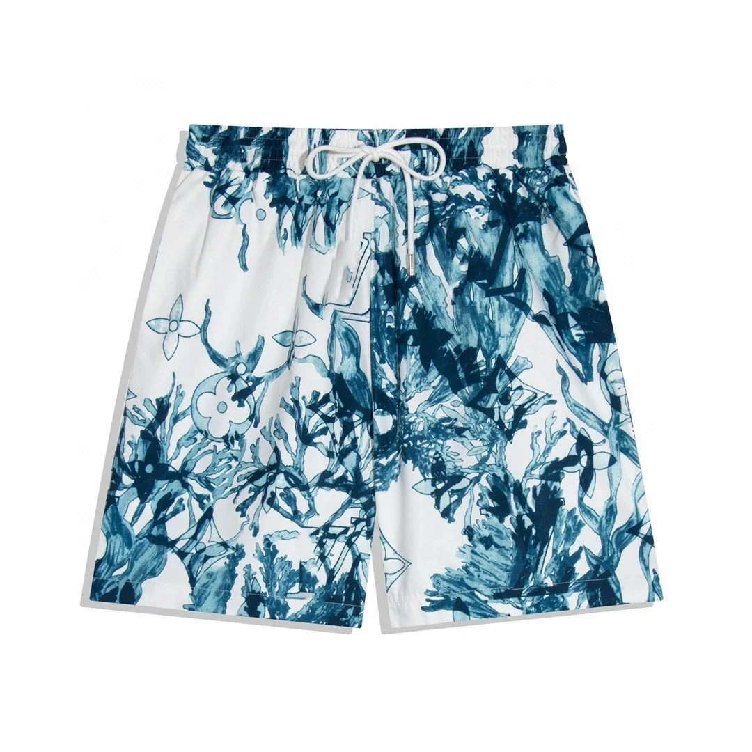 Design Checkerboard Embroidered Logo Shorts White - 4