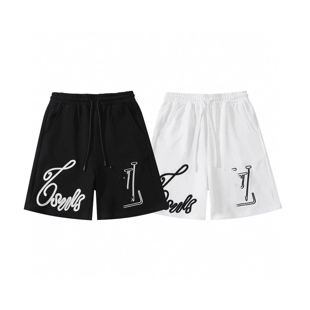 Design Checkerboard Embroidered Logo Shorts White - 8