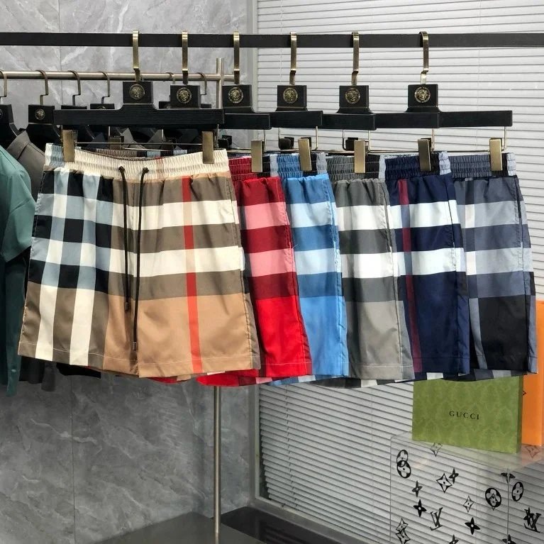 Burberry Check Print Beige Navy Blue Classic Shirt