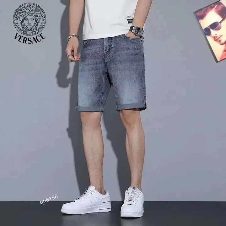 Dsquared2 Distressed Paint-Splatter Denim Shorts with Plaid Cuff - 16