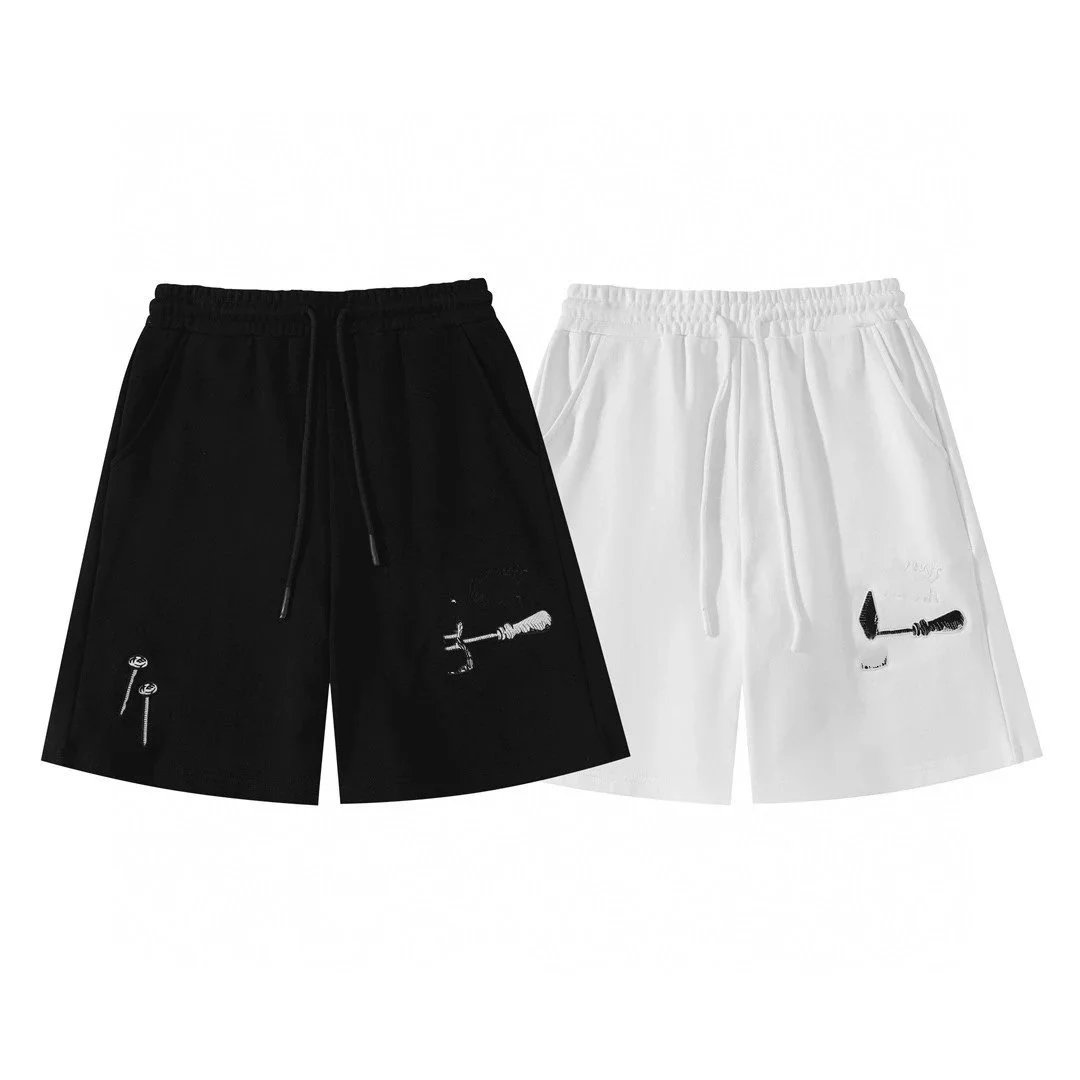 Design Checkerboard Embroidered Logo Shorts White - 10