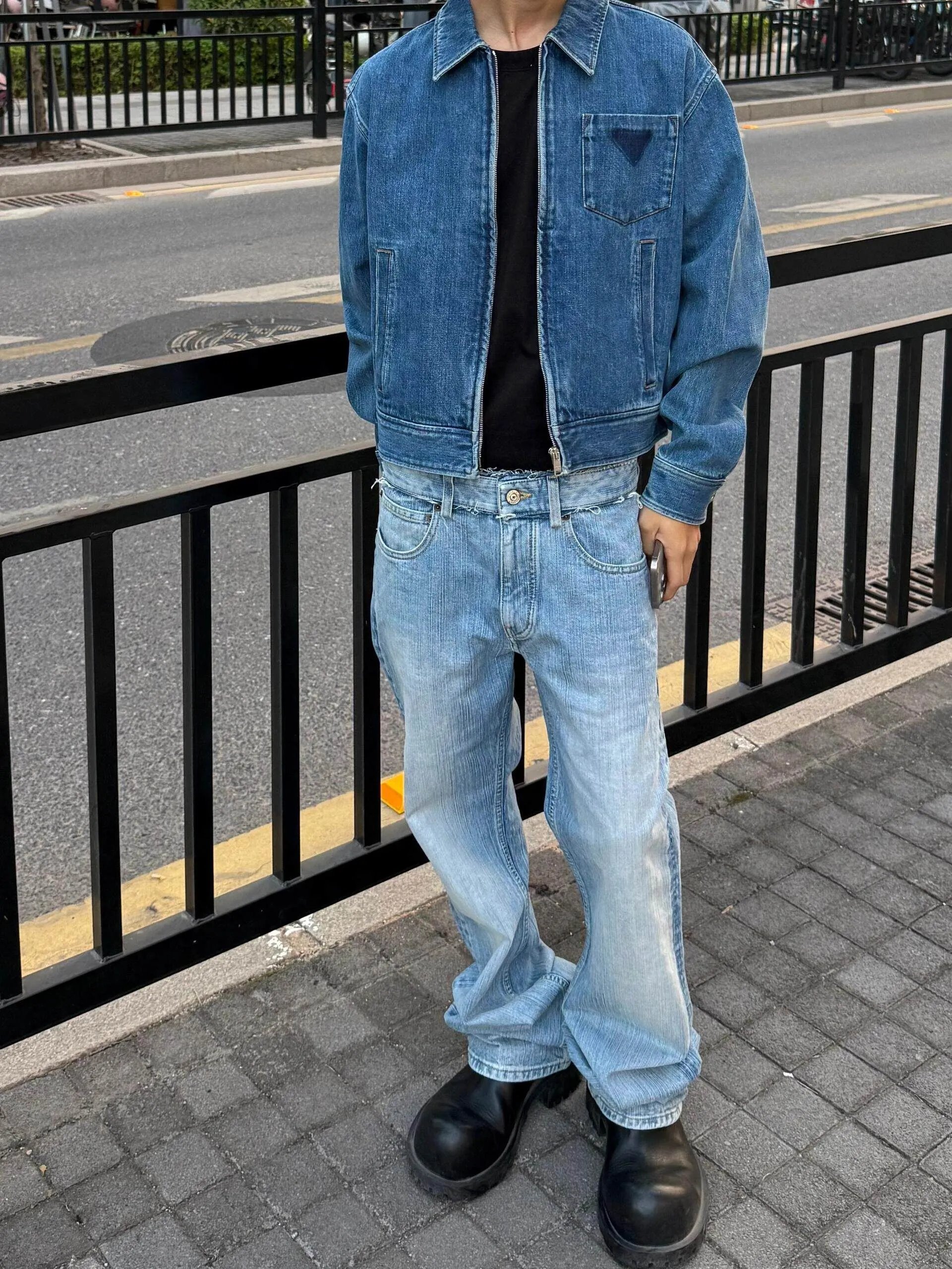 Bootcut Washed Flare Jeans Blue photo 8