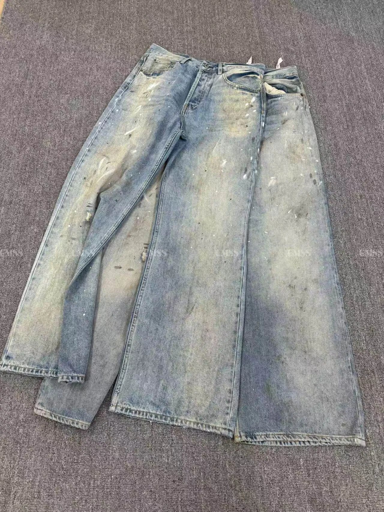 CMSS Ink Splatter Print Straight Jeans photo 5