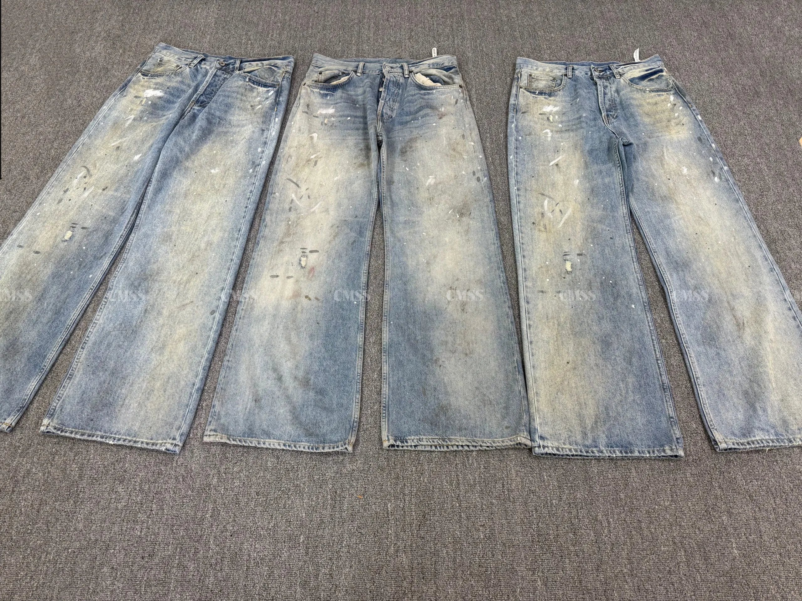 CMSS Ink Splatter Print Straight Jeans photo 2