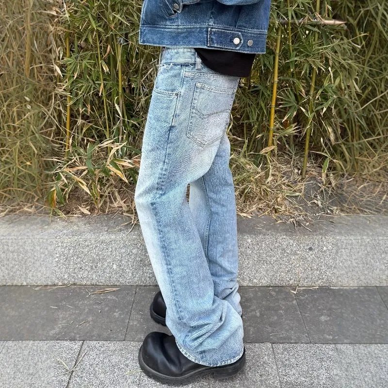 Bootcut Washed Flare Jeans Blue