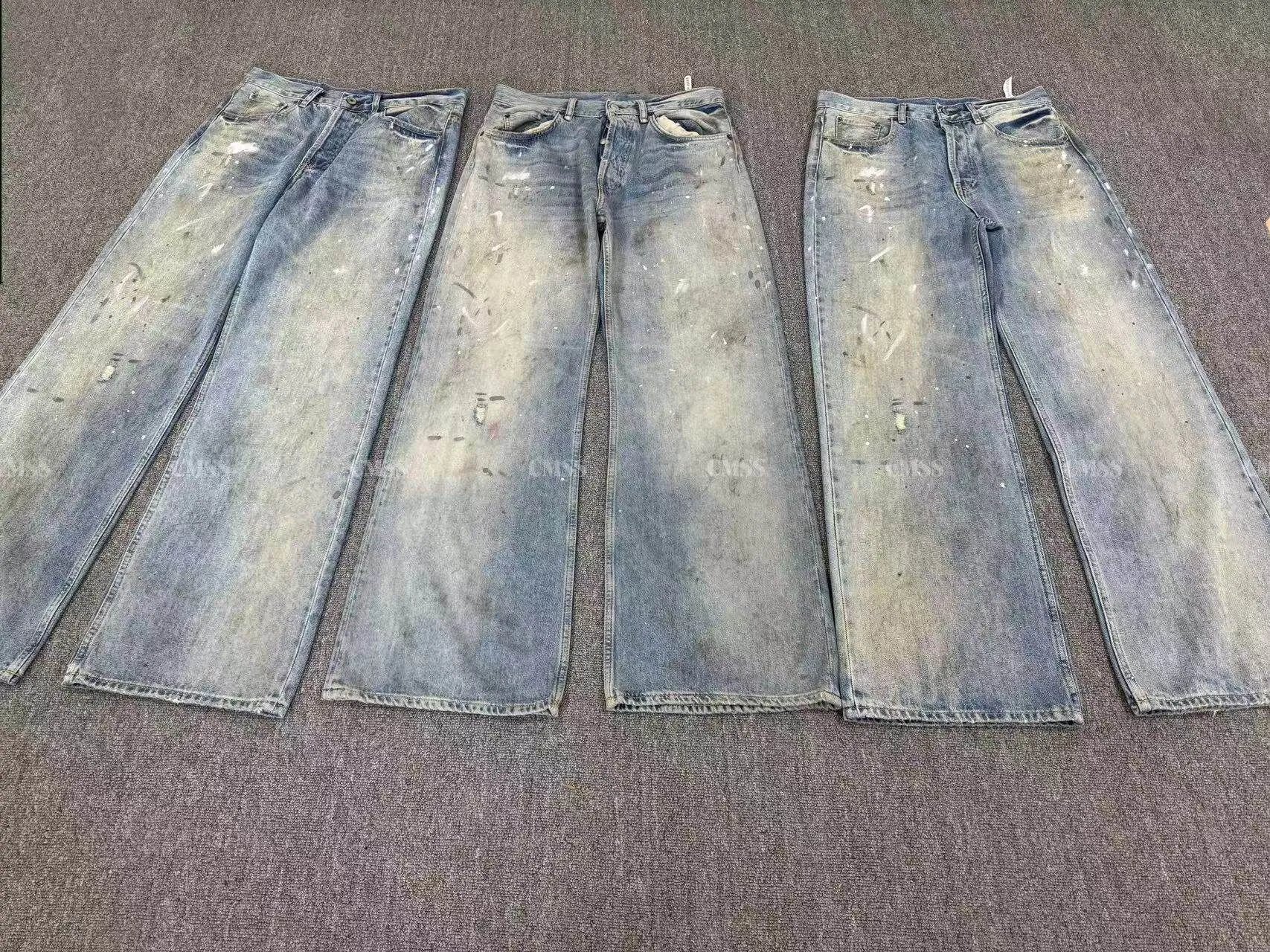CMSS Ink Splatter Print Straight Jeans photo 3