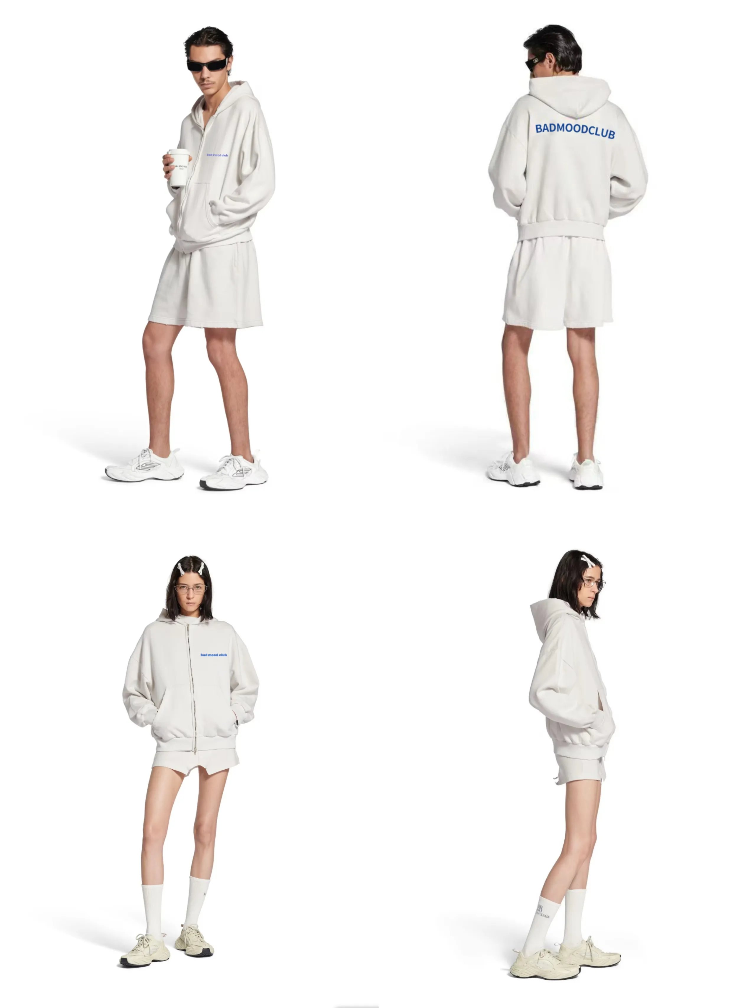 BMC White Washed Logo Embroidered Zip Hoodie photo 3