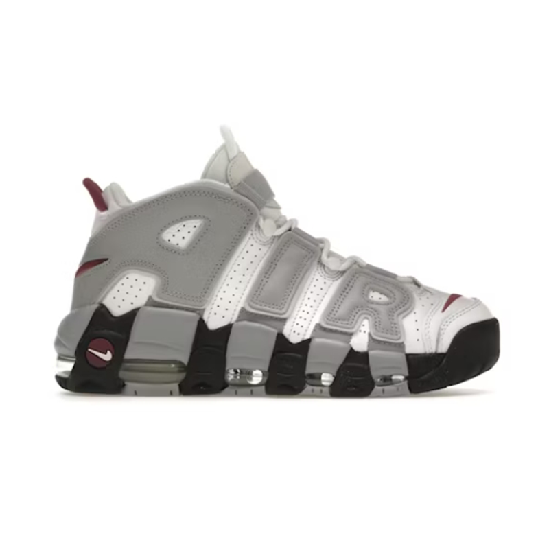 Nike Air More Uptempo White/Gray/Burgundy Sneakers - 2