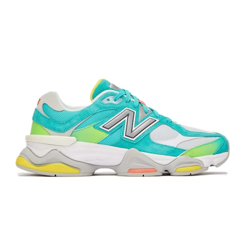 New Balance 9060 Turquoise Lime Chunky Sneakers - 2