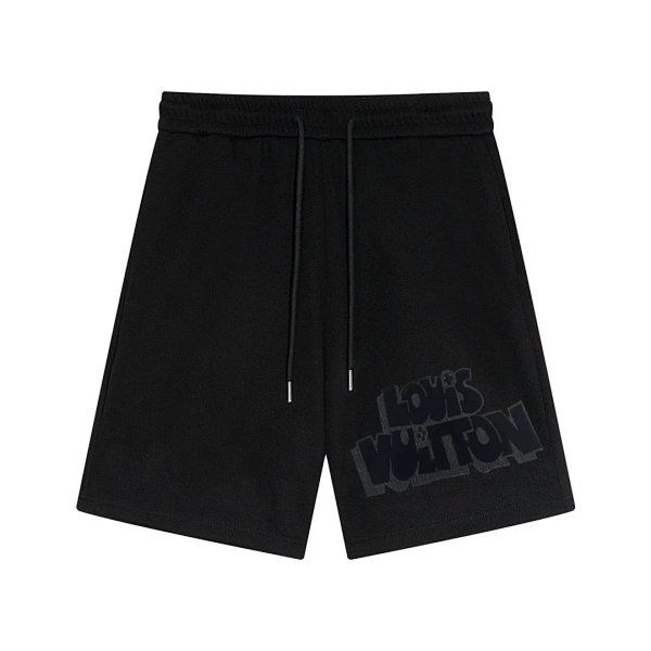 Louis Vuitton Logo-Print Black Sweat Shorts product listing in Litbuy spreadsheet finds