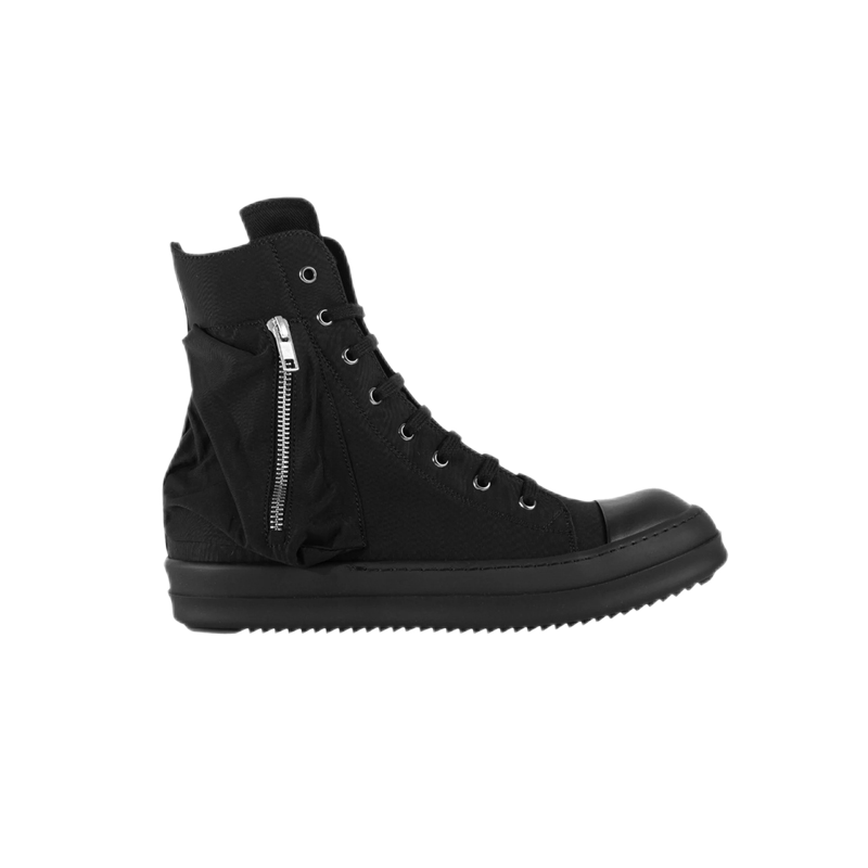 Rick Owens Rick Owens Black Leather High-Top Sneakers Black