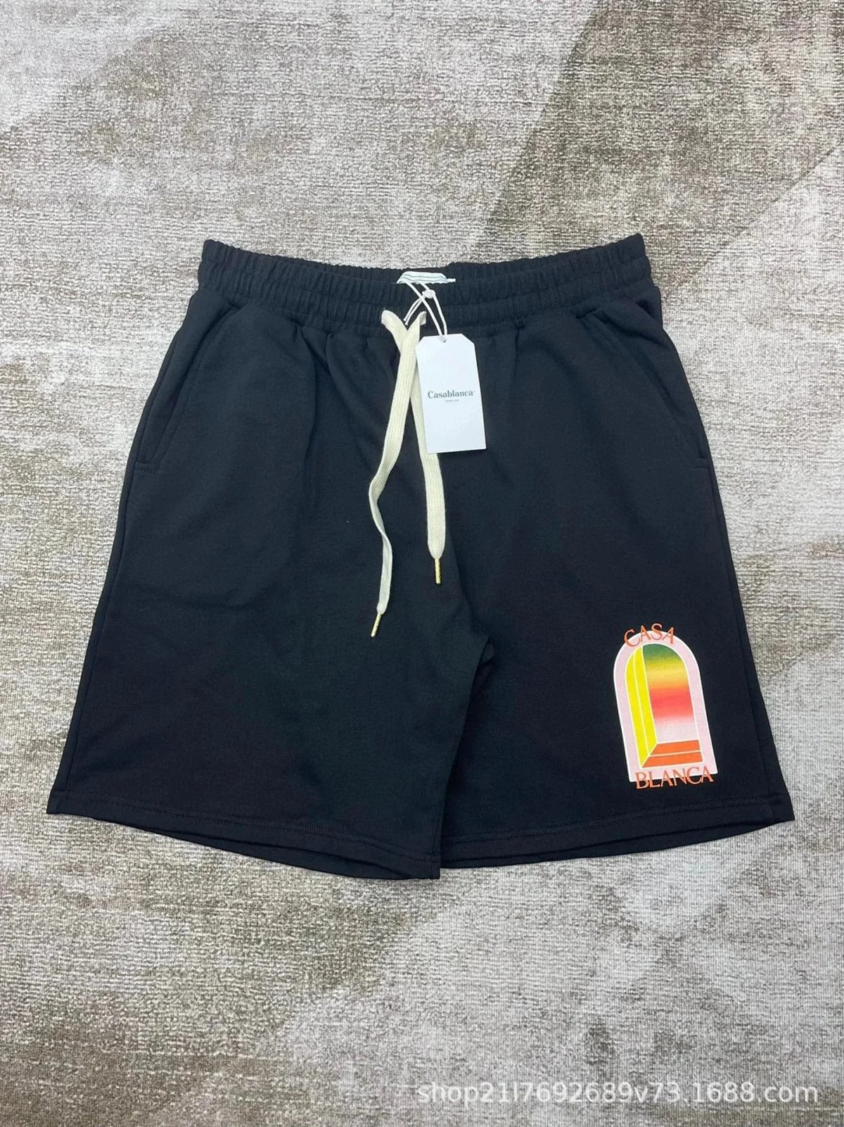 Casablanca Logo Embroidered Black Sweat Shorts product detail 6 in Litbuy spreadsheet finds