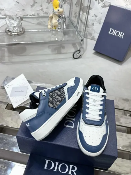 Dior B23 Oblique Blue and White Sneakers - 1