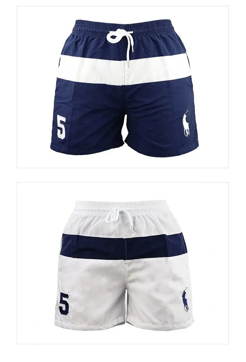 Polo Ralph Lauren Stripe Swim Trunks Orange Navy - 8