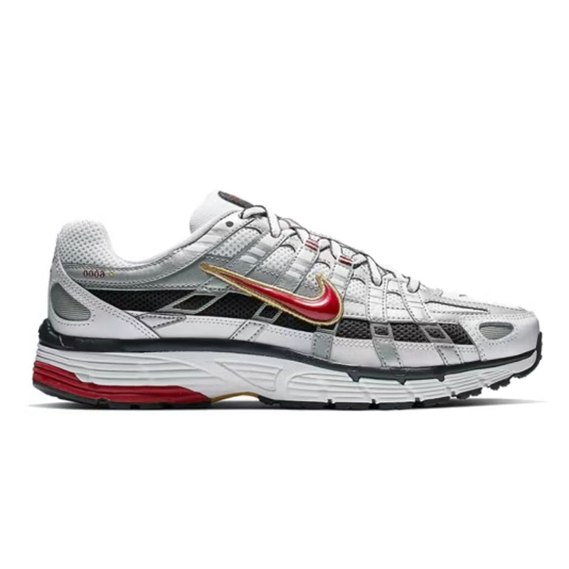 Nike P-6000 White/Red/Gold Running Shoes - 2