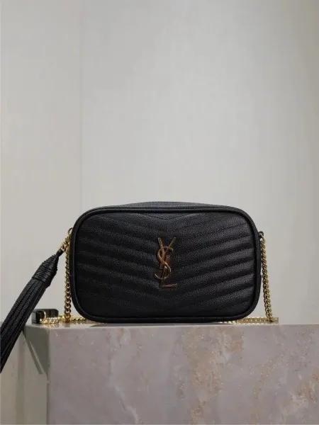 Saint Laurent Loulou Quilted Black Leather Shoulder Bag - 8