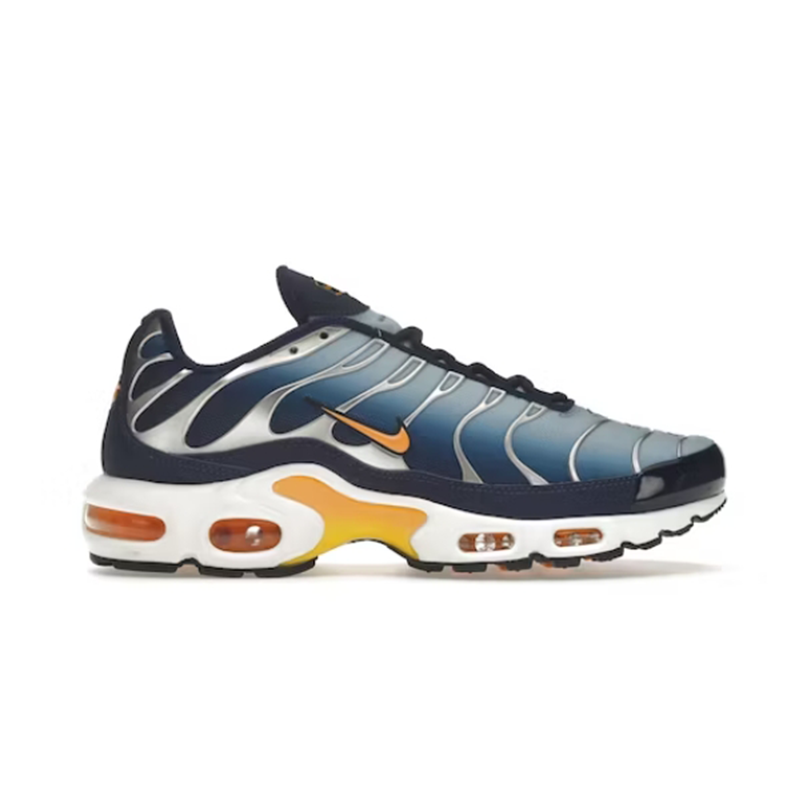 Nike Air Max Plus Navy Blue Gradient Orange Sole Sneakers - 2