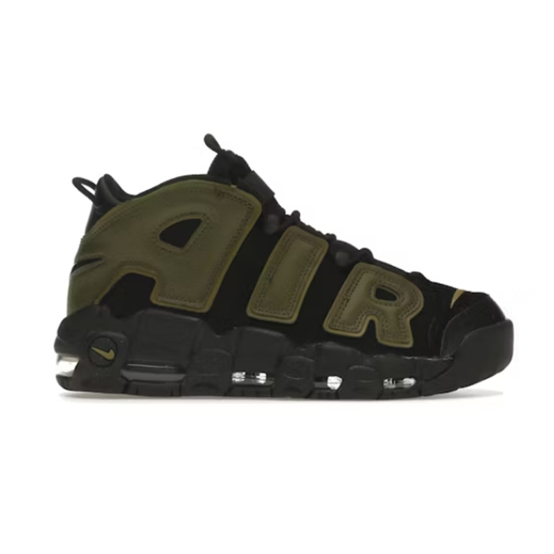 Nike Air More Uptempo Army Green Black Sneakers - 2
