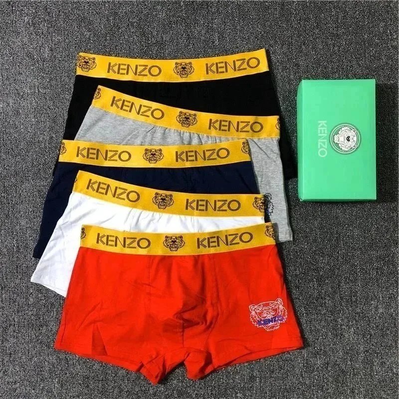 KENZO Tiger Logo Boxer Briefs [5-Pack Assorted Colors]
