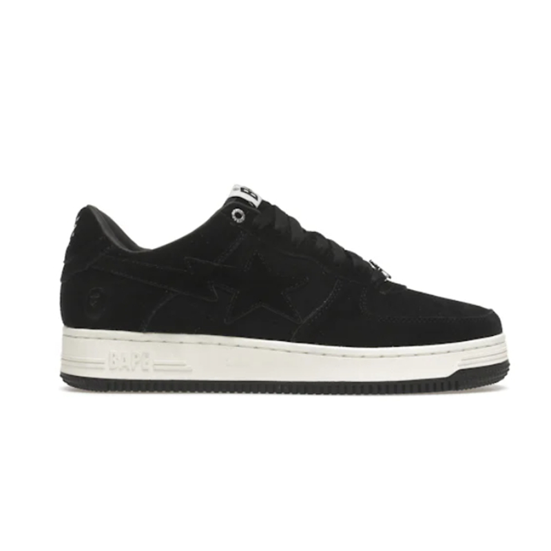 A Bathing Ape Bape Sta Low Black Suede Sneakers - 2