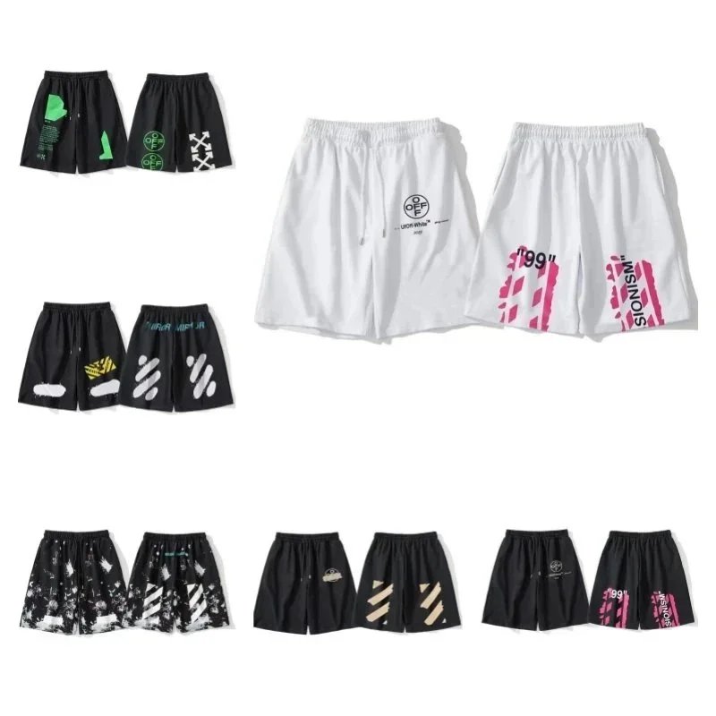 Off-White Shorts [Multiple Designs Including '99', Diagonal Stripes, and Graphic Prints]