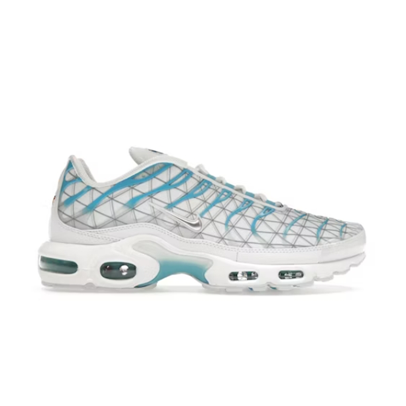 Nike Air Max Plus White Blue Grid Sneakers - 2