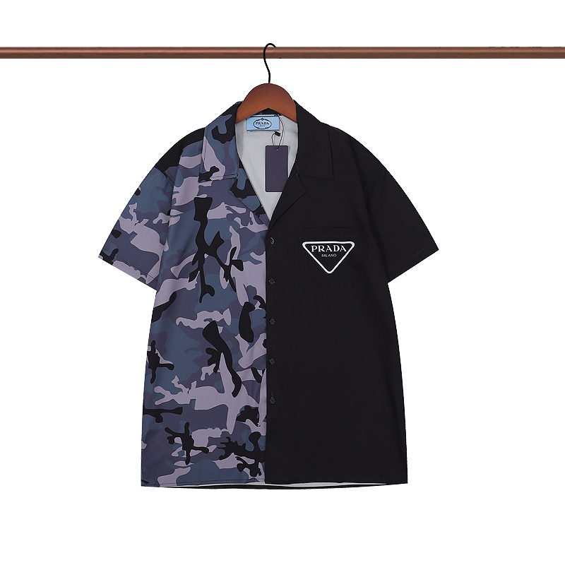 Prada T-Shirts Logo Print — 25 Purple and Black Shirt