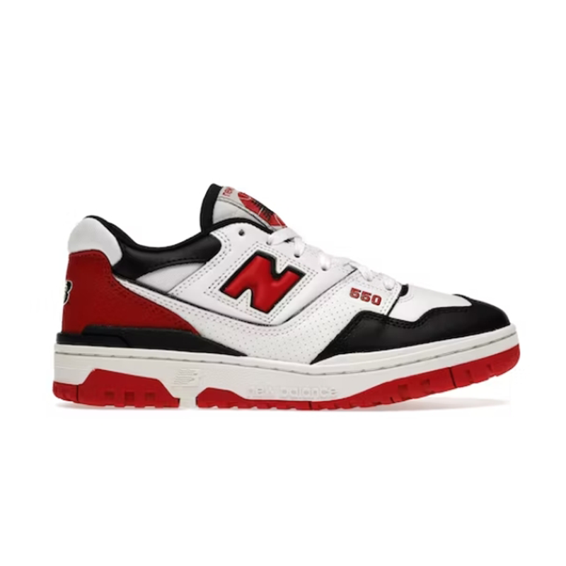 New Balance 550 White Black Red Sneakers - 2