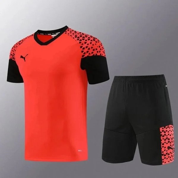Puma Training Jersey and Shorts Set Orange / Black Activewear product listing in Litbuy spreadsheet finds
