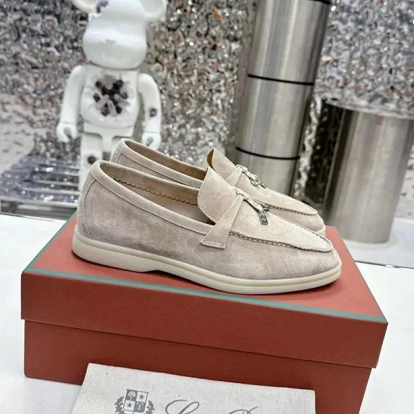 Loro Piana Gommino Loafers Beige Suede Casual Shoes product listing in Litbuy spreadsheet finds