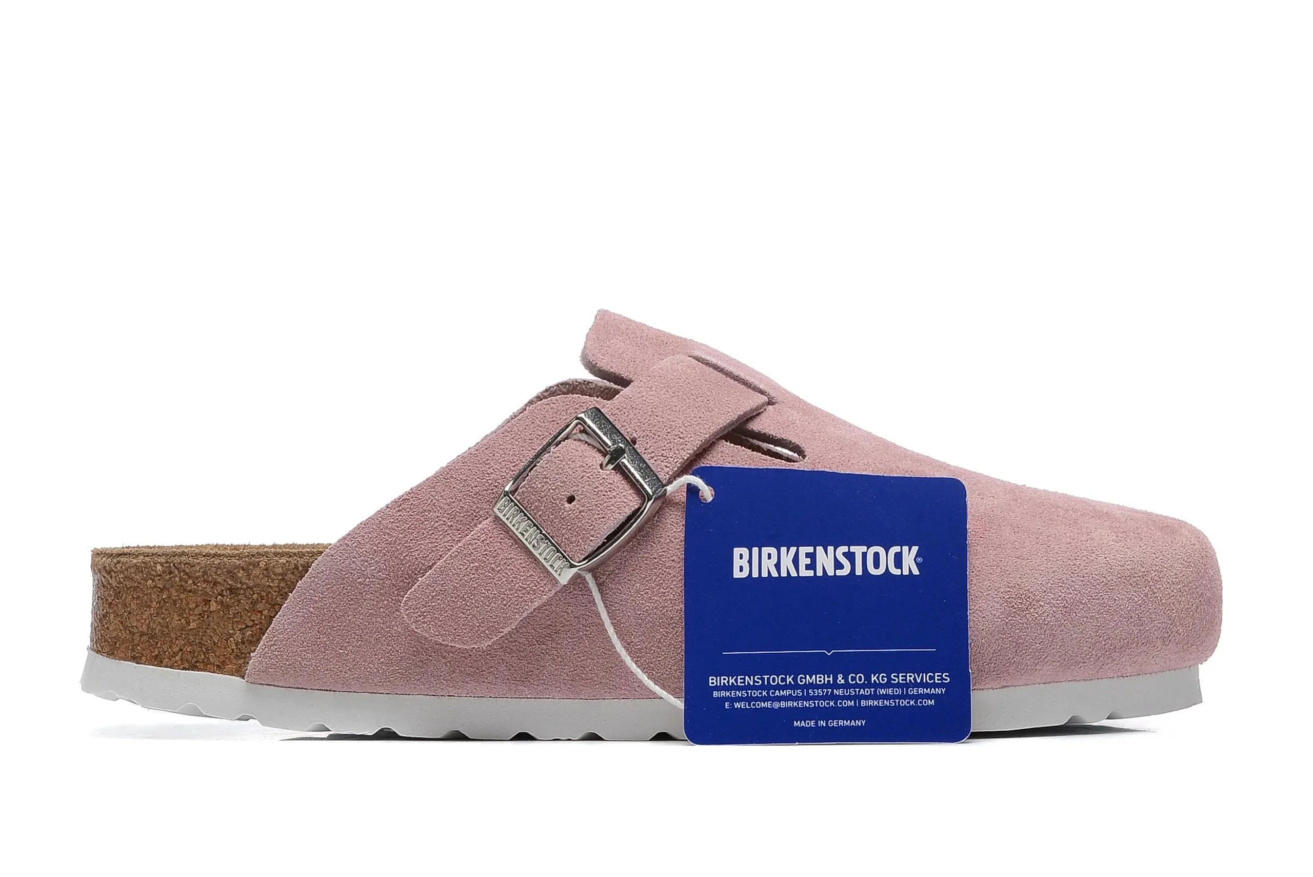Birkenstock Birkenstock Boston Pink Suede Slippers Pink