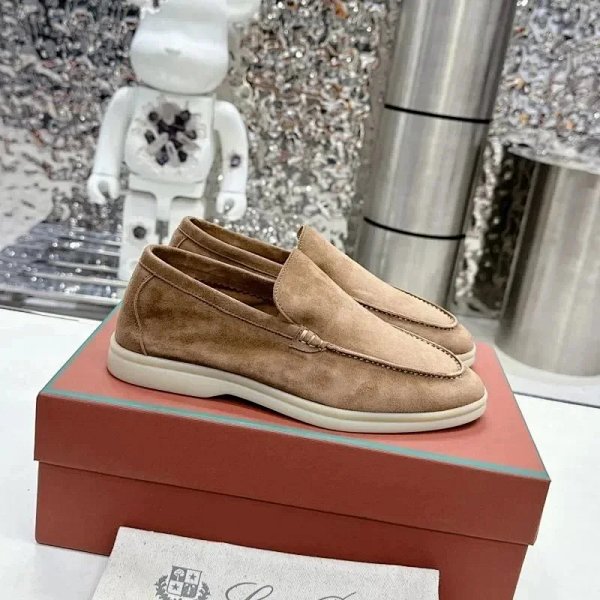 Loro Piana Gommino Loafers Beige Suede Casual Shoes product listing in Litbuy spreadsheet finds