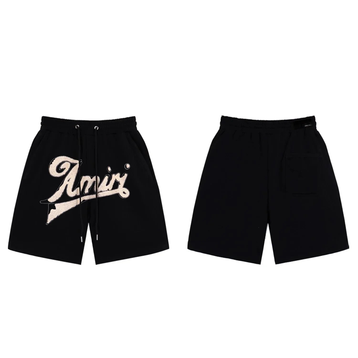 Amiri Script Logo Sweatshorts Black - 1