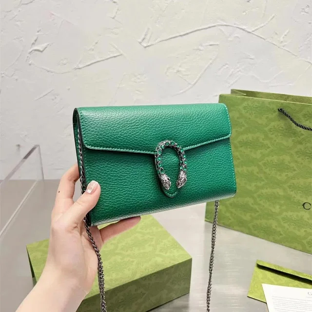Unbranded Crossbody Bags Chain Strap Flap Bag with Double Tiger Head Clasp product detail image 1