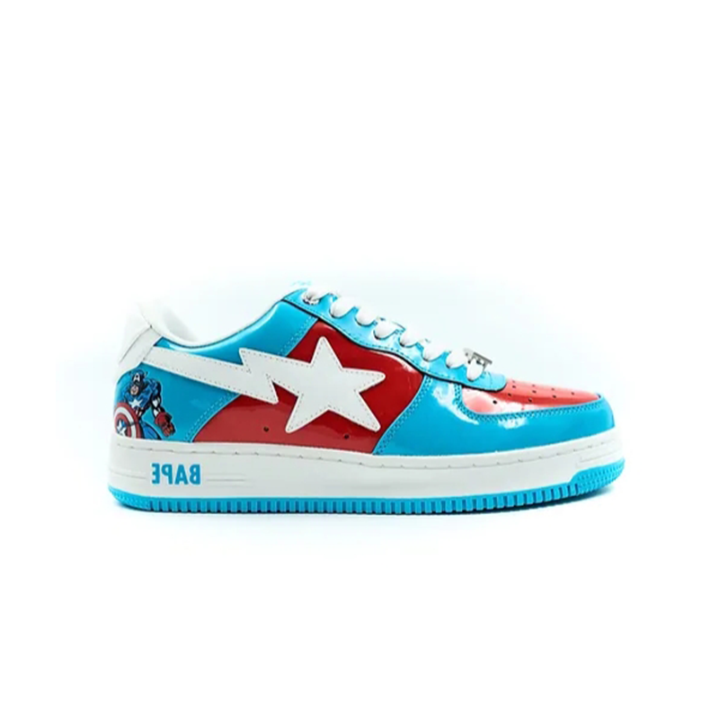 A Bathing Ape x Marvel Captain America BAPE STA Low Multicolor Sneakers - 2