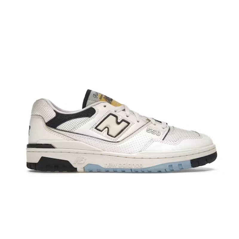 New Balance 550 White Black Ice Blue Sneakers - 2
