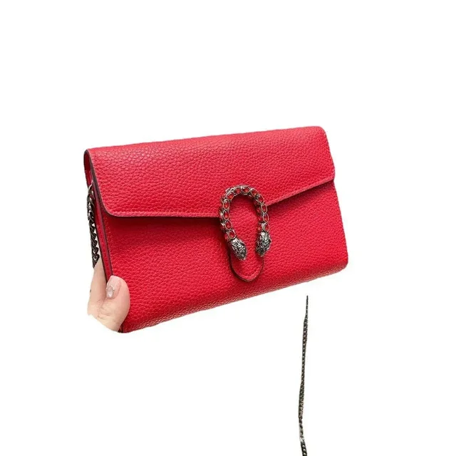 Unbranded Crossbody Bags Chain Strap Flap Bag with Double Tiger Head Clasp product detail image 4