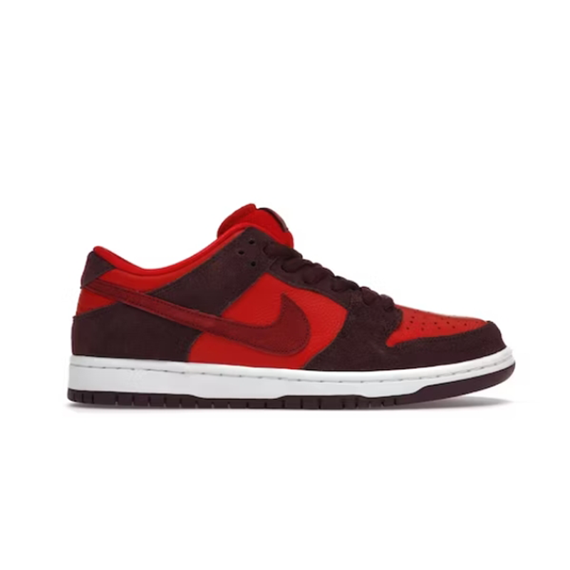 Nike SB Dunk Low Red and Burgundy Suede Sneakers - 2